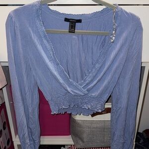 Forever 21 Lavender Smocked Blouse